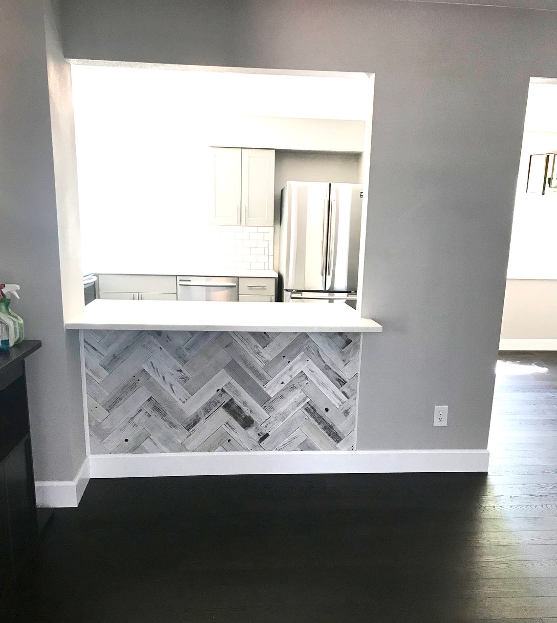 Whitewash Barn Wood Reclaimed Wall Planks in Herringbone Etsy