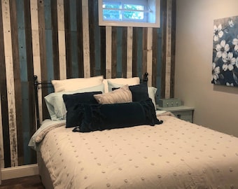 Reclaimed Barnwood Wall Planks - Simple Peel and Stick Rustic Barn wood - Coastal Collection, 10 Sq. Ft.