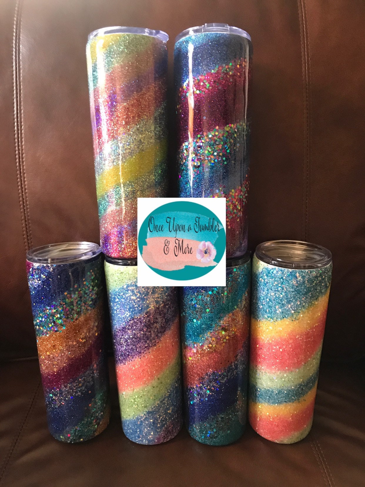 Black Marble Swirl Glitter Tumbler 20oz with lid READY TO SHIP