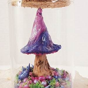 Fantasy Mushroom Terrarium Bottle, Fairy Garden Bottle