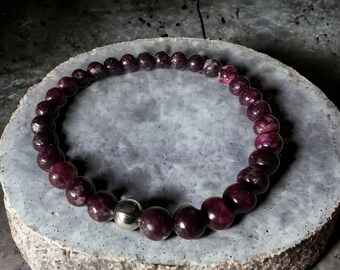 simple Purple Lepidolith Armband