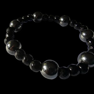 Zilveren zwarte armband met Onyx en Hämatit afbeelding 4