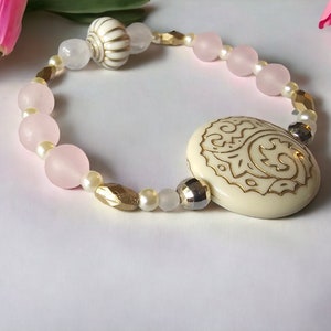 Armband - dream flower aus Rosenquarz