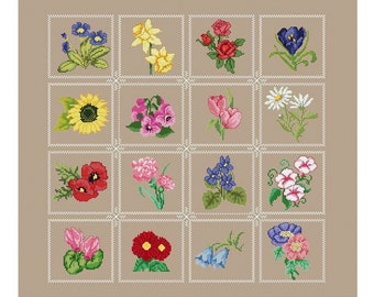 Mini Flower Cross Stitch Etsy
