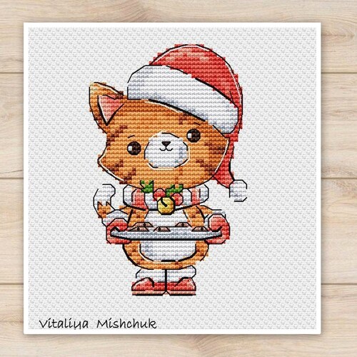 Christmas Animals Cross Stitch Pattern Christmas Dog Colorful Etsy