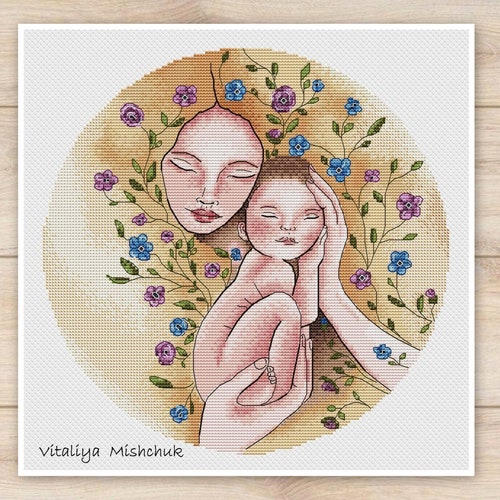 Pregnant Cross Stitch Pattern Baby Shower Cross Stitch Etsy