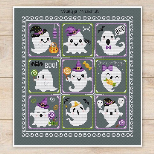Halloween Sampler Cross Stitch Pattern PDF Easy Simple - Etsy
