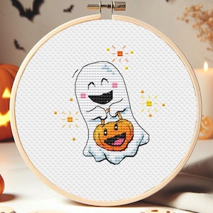 Ghost Cross Stitch Pattern, Halloween Cross Stitch Pattern PDF, Digital Chart
