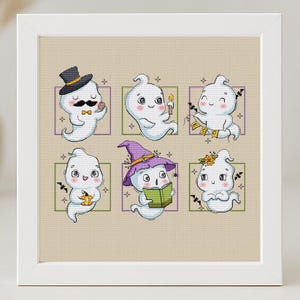 Halloween Set Cross Stitch Pattern PDF Ghost Spooky Happy Halloween ...