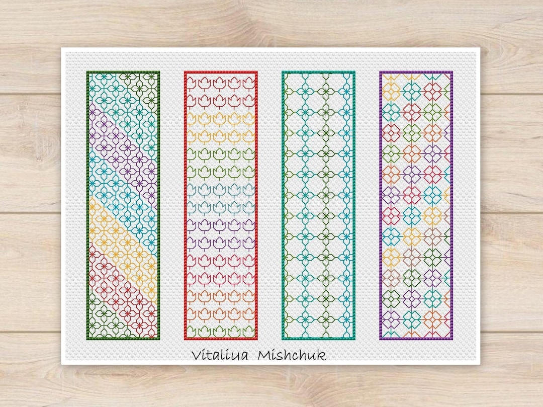 Bookmark Cross Stitch Pattern Blackwork Rainbow DMC X-stitch Colorful Needlepoint Pattern Embroidery Chart Printable PDF Instant Download - Etsy bookmark-cross-stitch-pattern-blackwork-rainbow-dmc-x-stitch-colorful-needlepoint-pattern-embroidery-chart-printable-pdf-instant-download-etsy