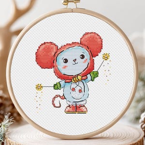 Christmas Animals  Cross Stitch Pattern Mouse Small Colorful Art Stitch Chart Needlepoint Embroidery Chart Printable PDF Instant Download