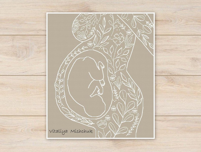Pregnant Cross Stitch Pattern Baby Shower Cross Stitch Etsy