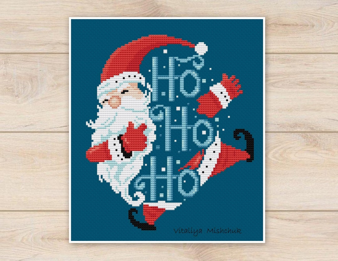 Christmas Santa Cross Stitch Pattern PDF Easy Simple Scene Etsy