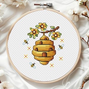 Abeilles, point de croix, miel, animaux de la ferme, petits mini petits insectes, ensemble de cartes d'été pour enfants, ornement pour enfants, téléchargement immédiat au format PDF, apiculteur