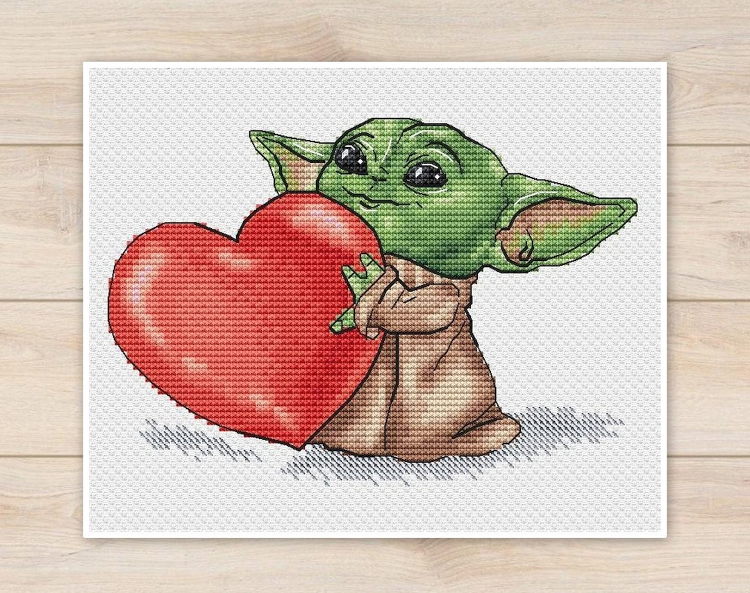 Baby Yoda Cross Stitch Patterns Super Hero for Kids Fantasy for Boy