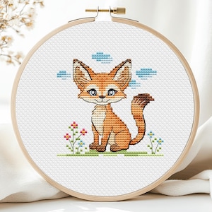 Fennec Fox Cross Stitch Pattern African Animal Baby Small Mini Kids Cute Wild Nursery Set PDF Instant Download