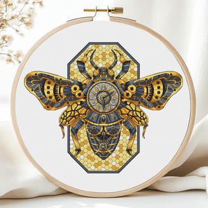 Bee Cross Stitch Pattern PDF  Bumblebee Insects Animal Set  Modern Honey for Beekeeper Biology Beetle For Man Instant Download PDF