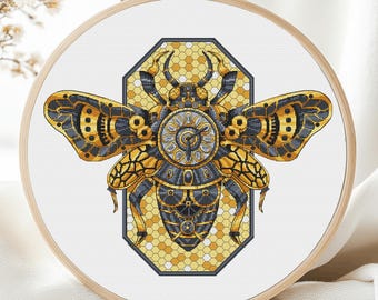 Bee Cross Stitch Pattern PDF  Bumblebee Insects Animal Set  Modern Honey for Beekeeper Biology Beetle For Man Instant Download PDF