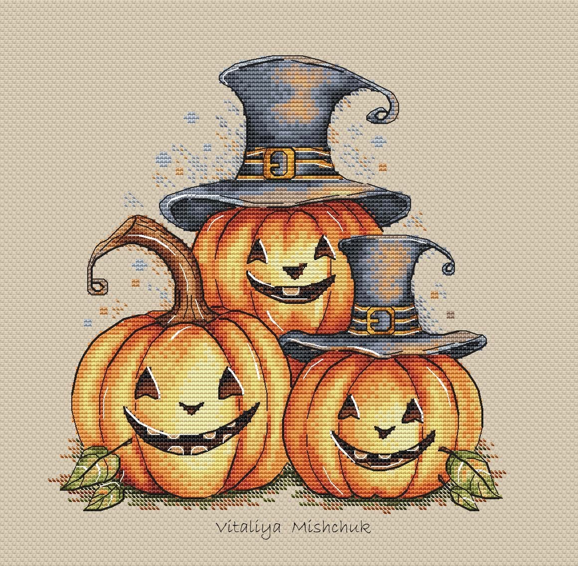Halloween Pumpkin Cross Stitch Pattern PDF Spooky Happy Halloween Scary ...