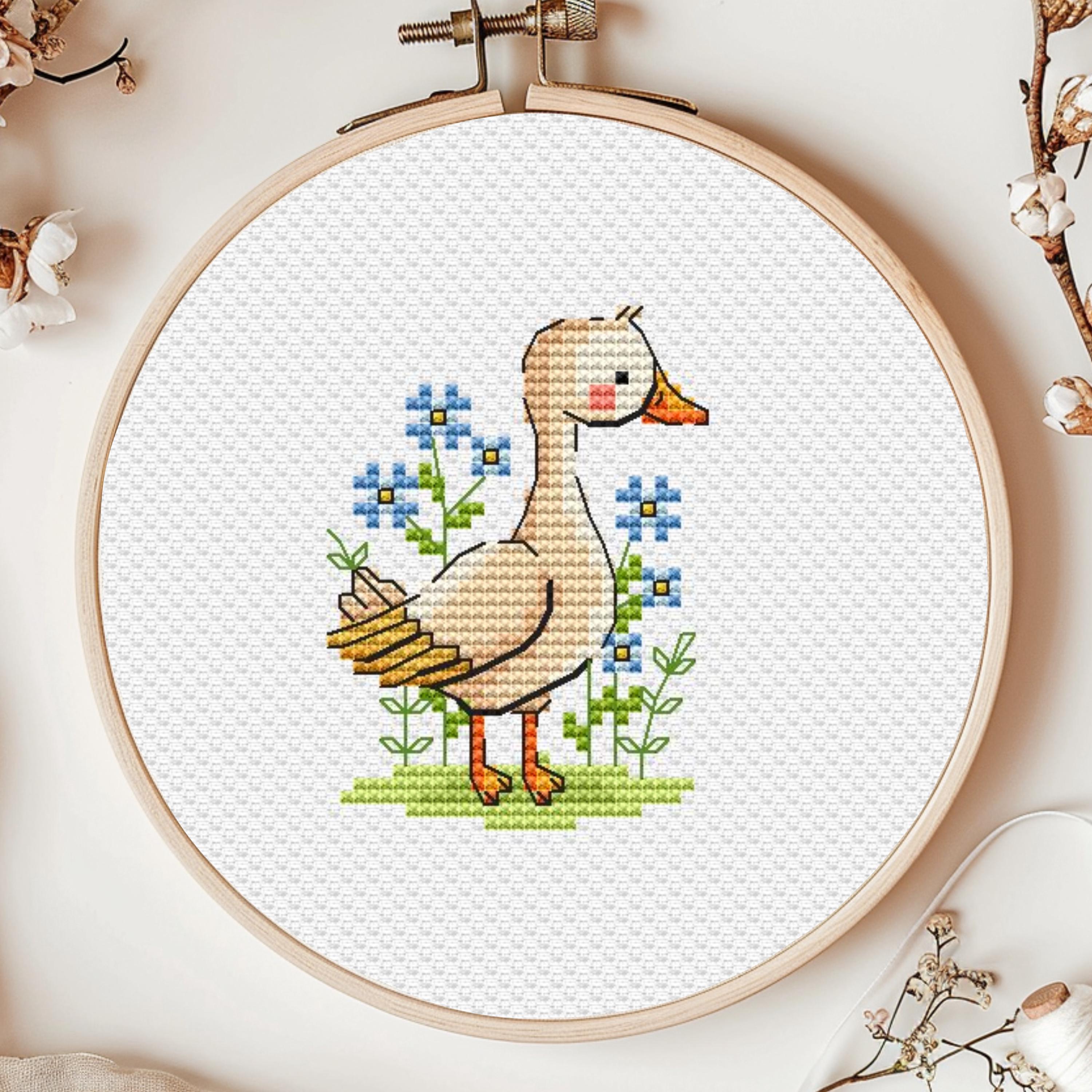 Duck Cross Stitch Pattern Goose Farm Bird Animal Small Mini
