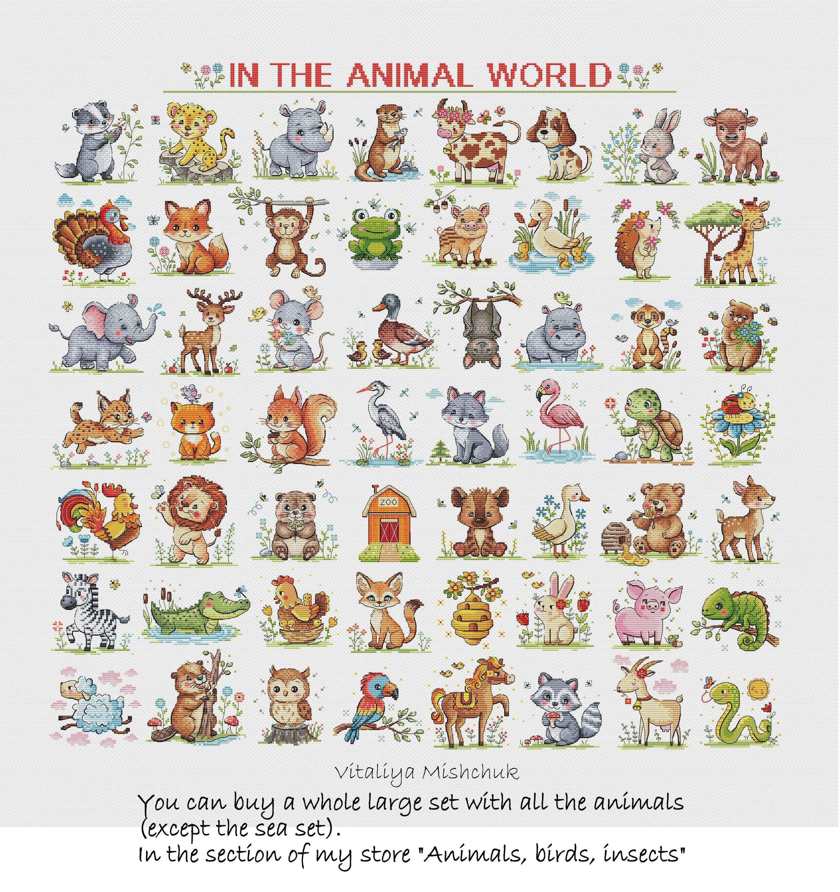Farm Animal Cross Stitch Pattern Goat Animals Small Mini Tiny Kids