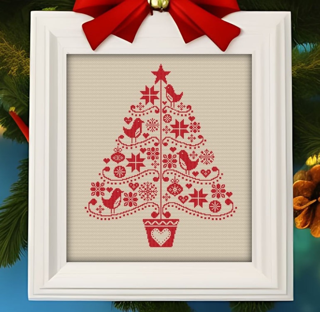 Christmas Tree Cross Stitch Pattern Christmas Ornament Folk Easy Simple ...