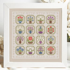 Small Flower Cross Stitch Pattern Mini Tiny Floral Folk Set Garden Spring Sampler Summer Easy PDF Instant Download