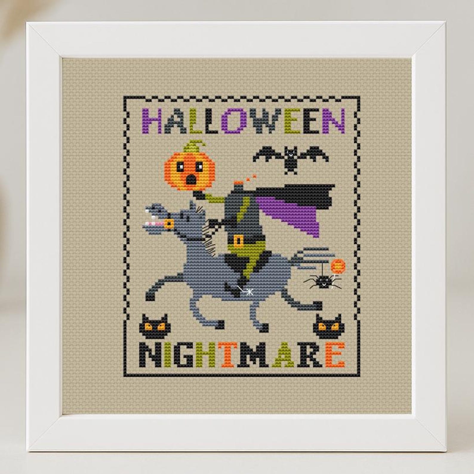Halloween Spooky Cross Stitch Pattern PDF Nightmare Easy Simple ...