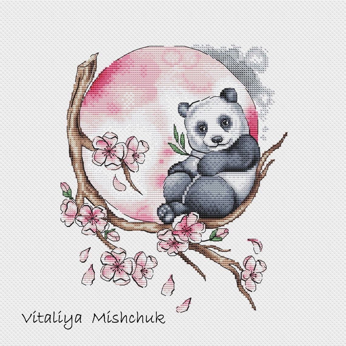 Panda Cross Stitch Pattern Cross Stitch Animals Horizontal | Etsy