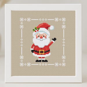 クリスマスカード クロスステッチ パターン サンタ 簡単 小さい クリスマス プリミティブ オーナメント シンプル 初心者 新年 面白い インスタント ダウンロード PDF
