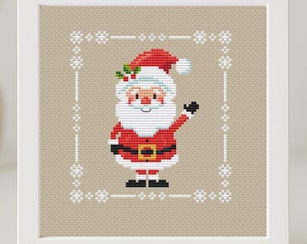 BANDAI SANTACLATCH クリスマスデザイン Christmas Card Cross Stitch Pattern Santa Easy Small Tiny Xmas