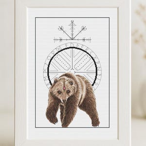 Bear Cross Stitch Pattern Animal Cross Stitch Colorful Art DIY X Stitch Chart Needlepoint Pattern Embroidery PDF Instant Download Decor Wall