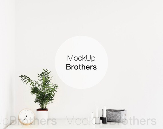 White Empty Wall Mockup Without Frame Minimalist Bedroom Mock