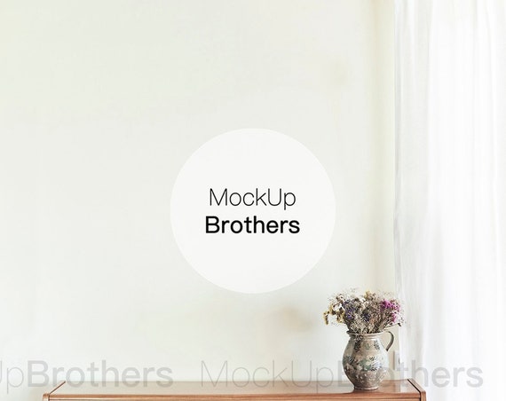 Farmhouse Wall Mockup Rustic Home Mock Up Blank Wall