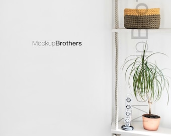 Download Free Empty wall mockup White background mock up nordic room mock-up mockups for posters mock ups for printables interior mock-up mock-ups PSD Template