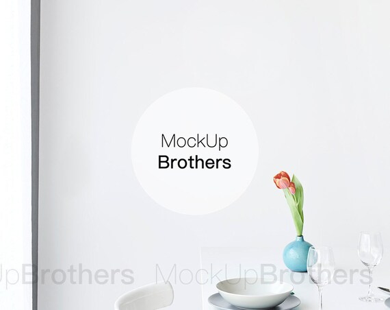 Dining Room Mock Up Kitchen Mockup With Blank Wall