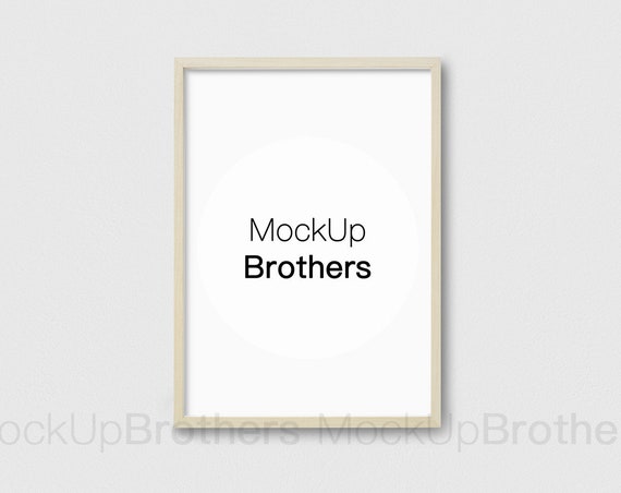 A4 Wooden Frame Mockup Brown Wood Frame Mock Up