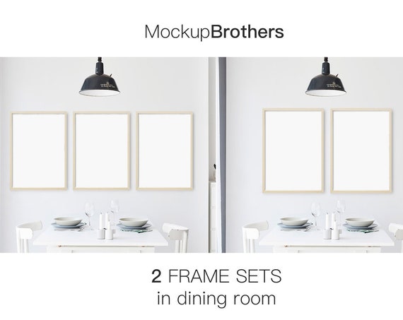 Farmhouse Mockup With Frames Dining Room Mockup