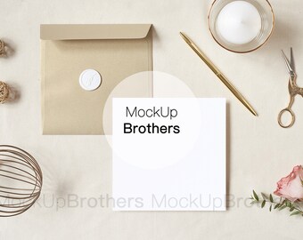 Card Mockup Square Card Mockup Blank Card Mockup Wedding Etsy