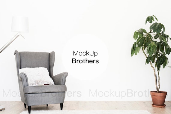 Mockup Interior Scandinavian Mock Up Empty Wall Without Frame