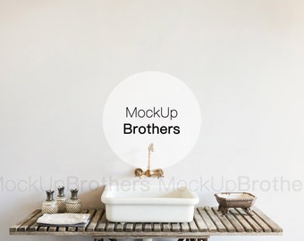 Bathroom Mockup Shower Mockup Wall Art Mock Ups Frame Etsy