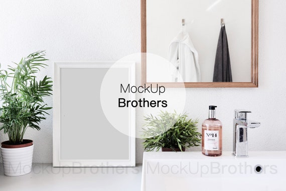 Empty Frame Mockup Bathroom Mockup Bathroom Frame Mockups White