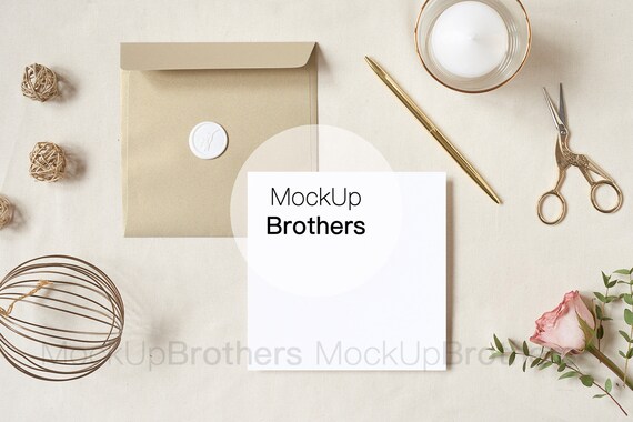 Download Square Card Mockup Card Mockup Blank Card Mockup Wedding Etsy PSD Mockup Templates