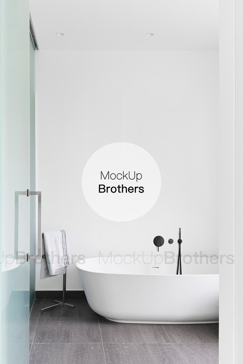 Download Bathroom wall mockup bathroom mock up spa mock up modern ...