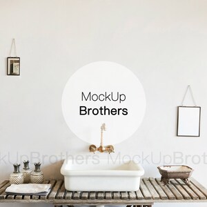 Nordic bathroom MOCKUP\ bath room mock up\ styled photography\ minimalist stock image\ stock photo mock-up\ mockups for painting\ 199