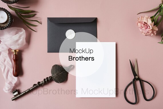 Card Mockup 5x7 Wedding Invitation Mock Up Stationery Etsy