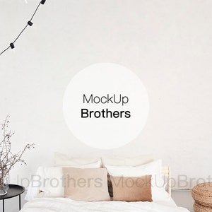 Mockup bed, Empty wall mockup, bedroom mock up, bedroom mockups, room mockup, stock photography, Interior mockup, Farmhouse mockup, 214