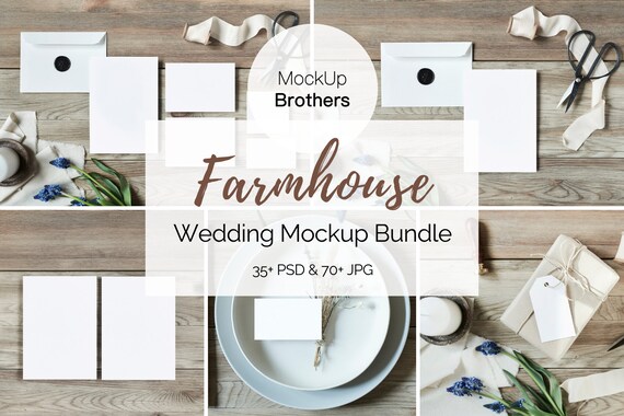 Farmhouse Wedding Mockup Bundle Mock Up Bundle Country Etsy