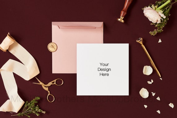 Card Mockup Square Card Mock Up Blank Card Mock Ups Etsy
