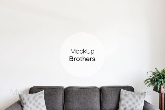Download Living Room Mockup Empty Wall Mock Up With Sofa Skandinavian Etsy PSD Mockup Templates